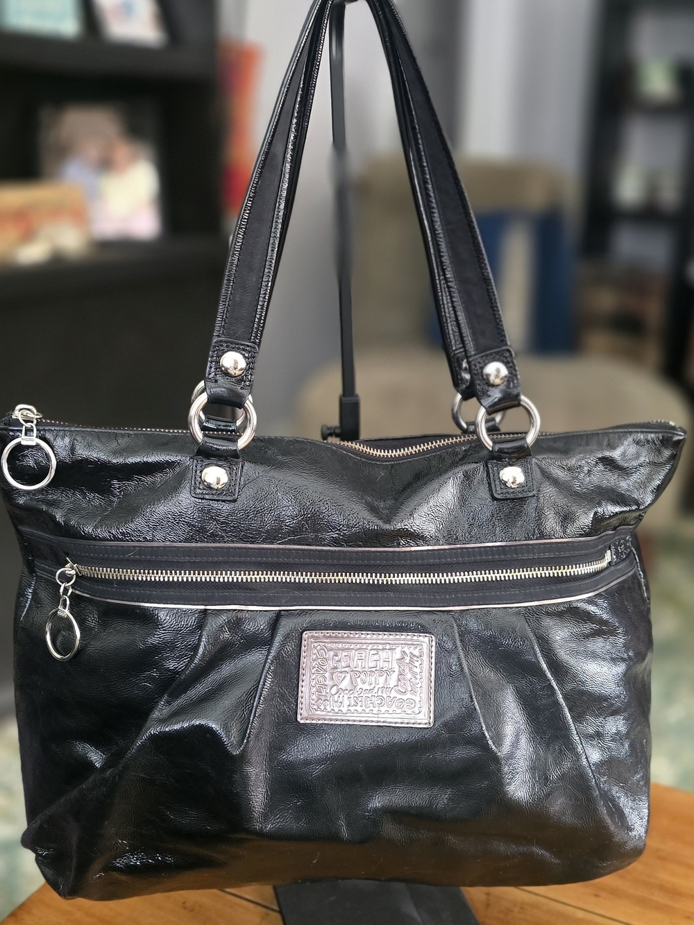 Coach Poppy Patent Black Patent Leather D1075 15791